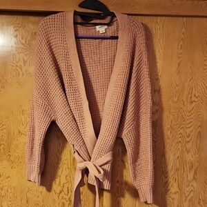 UpWest Women's Pink Tie-Front Cardigan